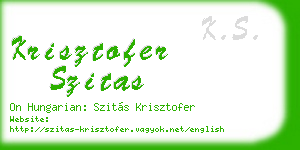 krisztofer szitas business card
